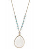 Jaimie Nicole | Turquoise Beaded Quartz Teardrop Gold Necklace