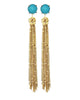 Jaimie Nicole | Turquoise Gold Tassel Earrings
