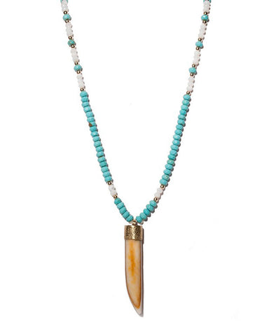 Jaimie Nicole Turquoise Horn Necklace