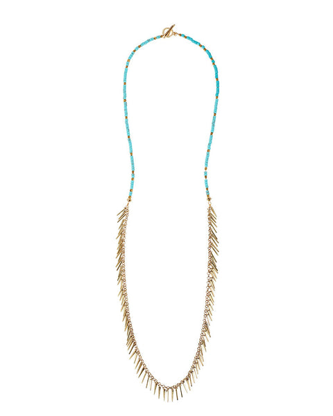 Jenny Bird Palm Rope Turquoise Necklace