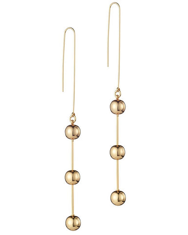 gold long circular round earrings hanging womens jewelry 
