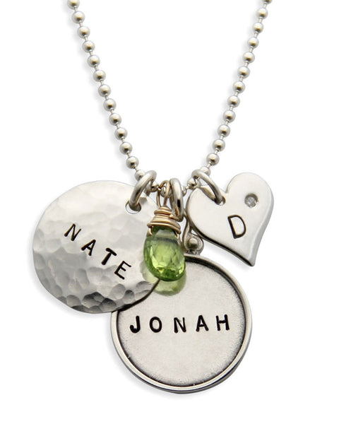 jenny presents hand stamped name plate necklace