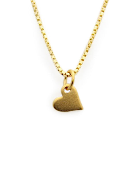 tiny heart charm gold necklace