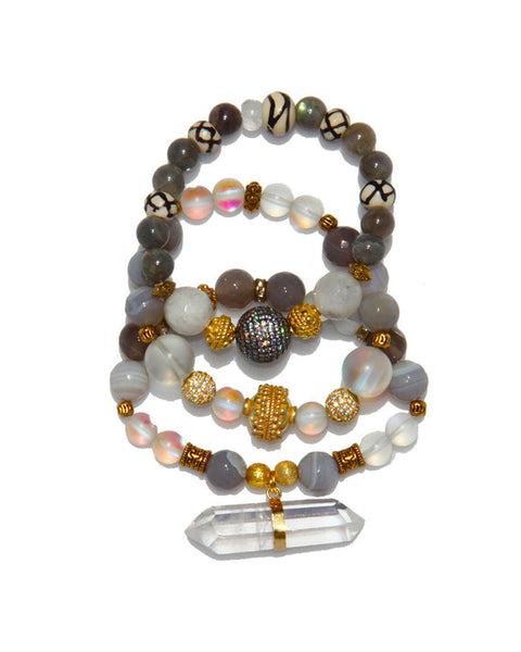 Jewels By Dunn See Through Luck Handmade Bracelet Set