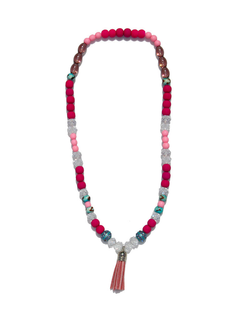 Jewels By Dunn Pink Tassel Handmade Necklace