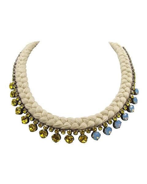 Jolita Handmade Silk Necklace with Swarovski Crystals