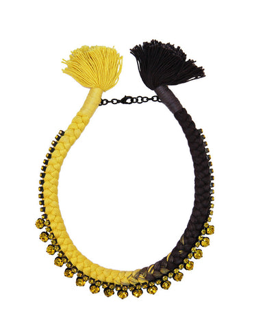 Jolita Rio Dip Dyed Charcoal and Yellow Necklace 