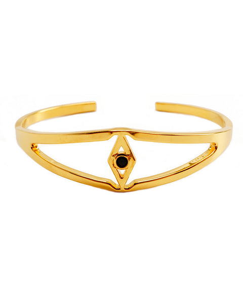 Joyiia Encanta Gold Eye Cuff Black CZ