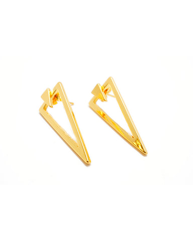 Joyiia Gold Triangle Jacke Earrings
