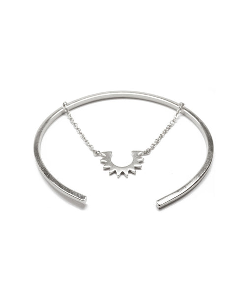 Joyiia Silver Sunburst Cuff Bracelet