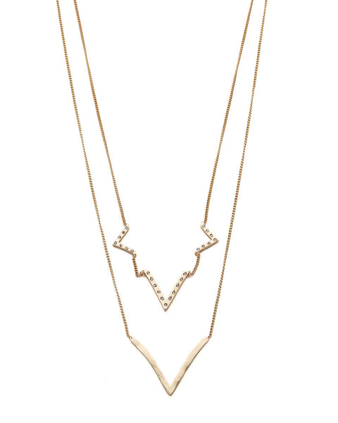 Jules Smith Layered Curved V Necklace