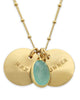 jenny present® | Gold Nameplate with Sea Green Chalcedony Necklace