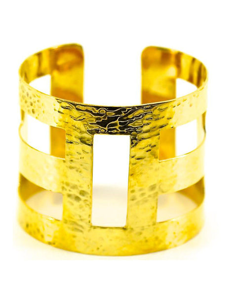 Lena Bernard Dana Hand Hammered Cuff in Brass