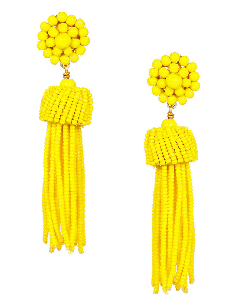 yellow dangling hanging lisi lerch earrings cute pretty stylish