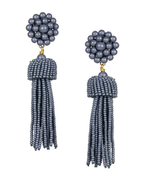 lisi lerch designer earrings grey slate women jewelry tassel 