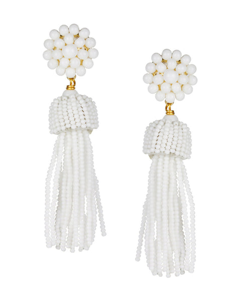 white nice hanging earrings tassel lisi lerch 