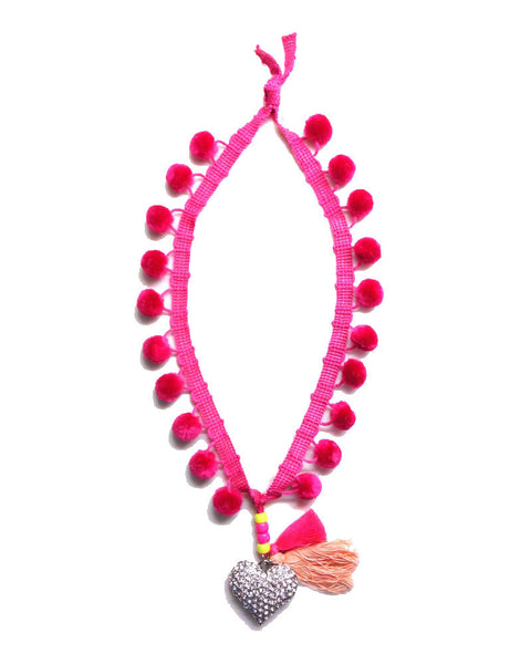 Heart Childrens Pom Pom Necklace Gunner Lux