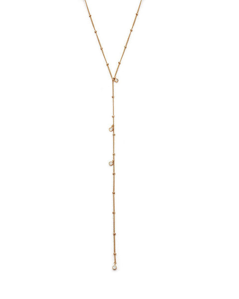 gold slim long melanie auld jewelry necklace 