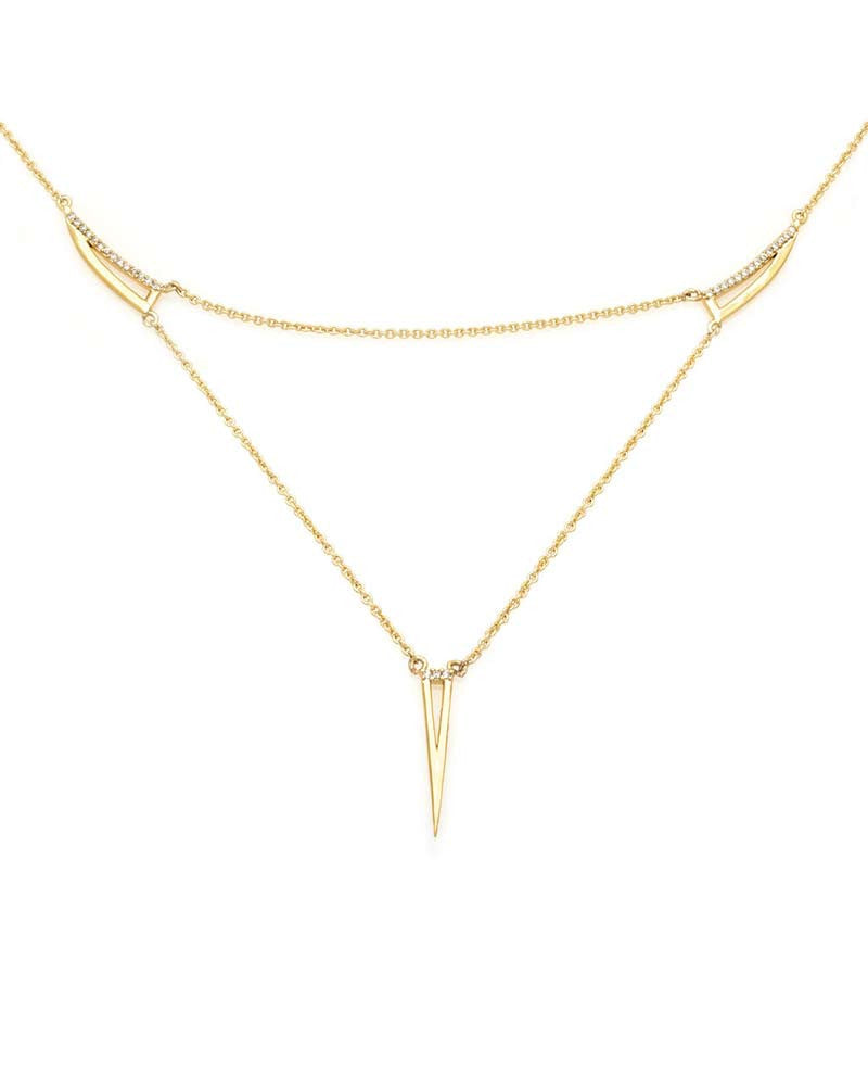 Melanie Auld Delicate Triangle Gold Necklace