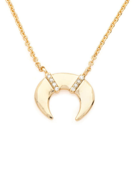 mini tusk pave gold melanie auld necklace