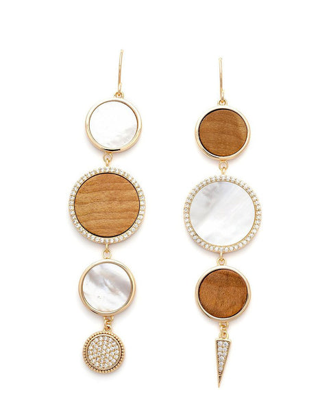 oyster and wood earrings melanie auld