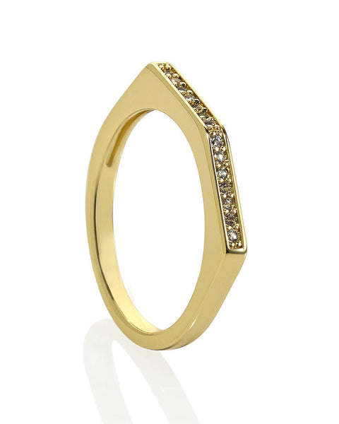 Melanie Auld Gold Pave Point Ring