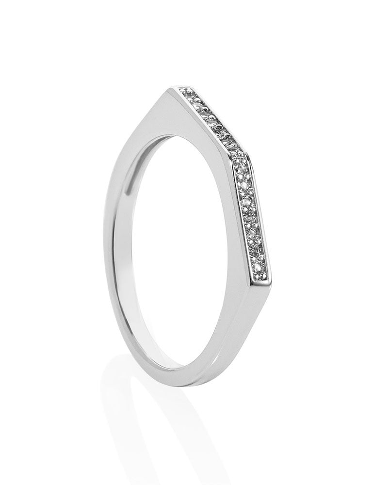Melanie Auld Pave Point Ring Silver