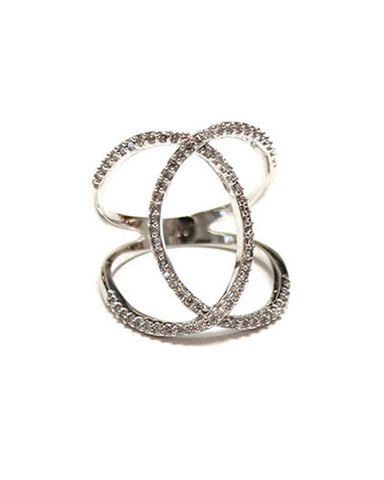 Melanie Auld Pave Silver Double Ring