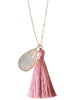 pink taseel and shell necklace