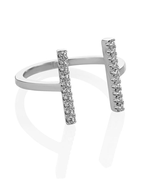 Melanie Auld Double Bar Silver Ring