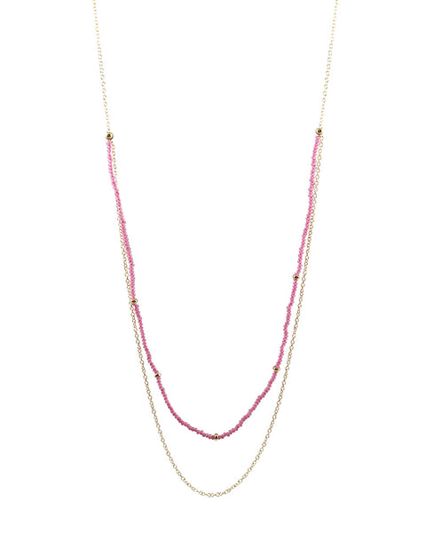 Pink Glass Fashion Jewelry Beaded Necklace