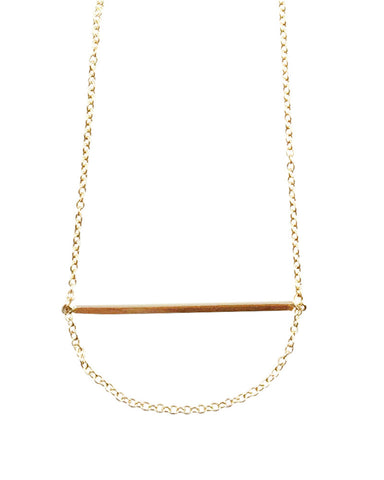 Simple Gold Bar Loop Fashion Jewelry Necklace