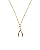 Meridian Avenue | Simple Wishbone Gold Necklace