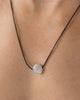 silver disc choker as necklace