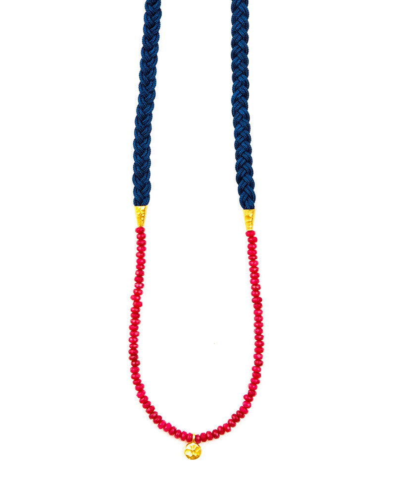 Meridian Avenue Navy Blue Braid Necklace