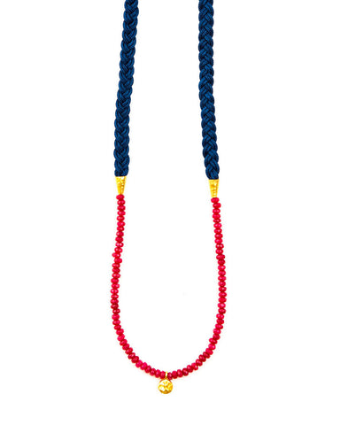 Meridian Avenue Navy Blue Braid Necklace