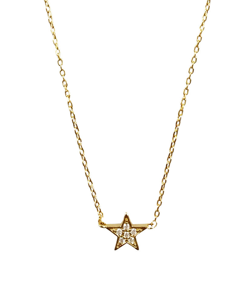 Little Star Charm Pave Necklace Fashion Jewelry