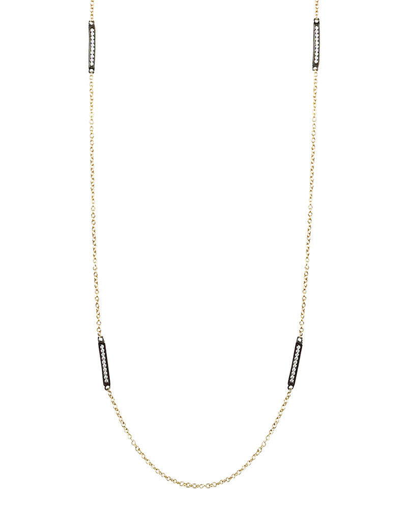 Little Pave Bars Gold Necklace
