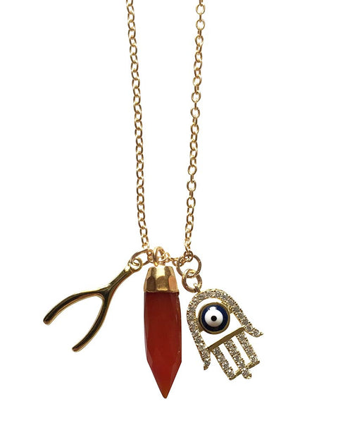 Amazon.com: gorjana Women's Evil Eye Pendant Necklace, Adjustable Link  Chain w/White CZ and London Blue Nanogem Talisman, 18K Gold Plated :  Clothing, Shoes & Jewelry