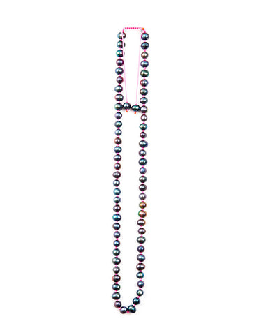 Meridian Avenue Peacock Pearl Handmade Necklace Hot Pink