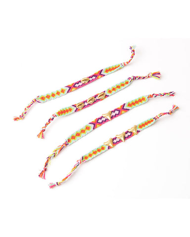 Meridian Avenue Purple Friendship Bracelet with Charm