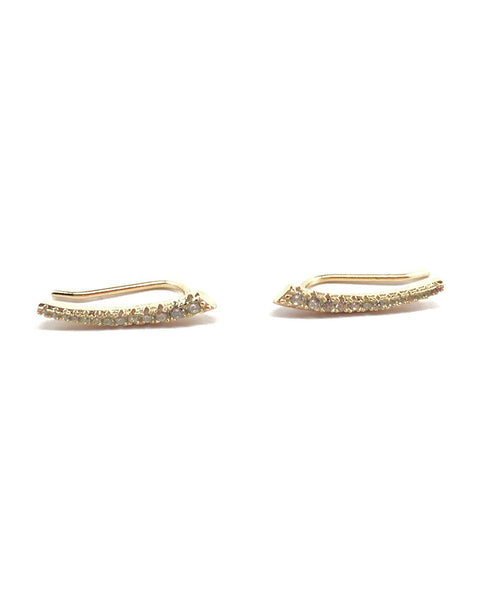 Gold Pave Point Ear Climbers