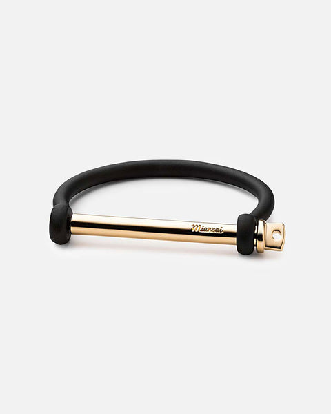 miansai black noir screw cuff with gold