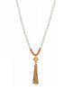 Mother of Pearl Gold Tassel Necklace Jaimie Nicole