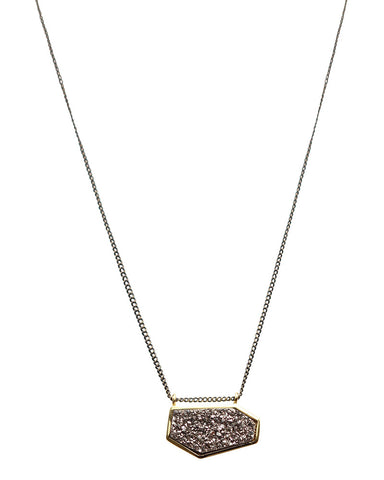 One Oak Black Druzy Necklace Stella