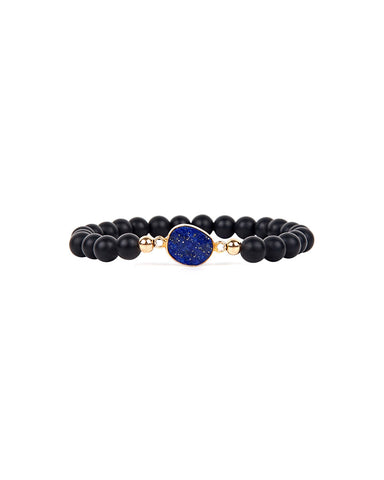 Jaimie Nicole Onyx and Lapis Beaded Bracelet 