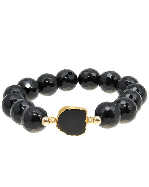 Black Onyx piece on onyx bracelet