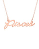 Pisces Rose Gold Name Plate Necklace