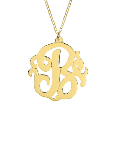 gold letter B initial necklace
