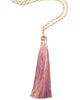 Zacasha |  Pink and Cream Tassel Necklace